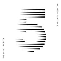 aantal vijf 5 logo lijnen abstract modern kunst vector