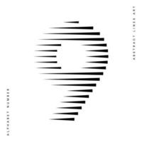 aantal negen 9 logo lijnen abstract modern kunst vector