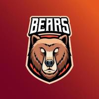 mascotte van bruin beer dat is geschikt voor e-sport gaming logo sjabloon vector