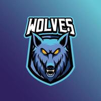 mascotte van wild wolf dat is geschikt voor e-sport gaming logo sjabloon vector