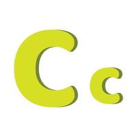 Engels brief c voor kinderen. 3d letter.hoofdstad c, klein c vector