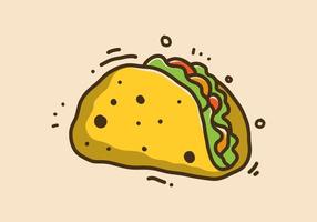 hand- tekening ontwerp van Mexicaans voedsel taco's vector