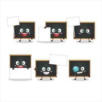 schoolbord tekenfilm in karakter brengen informatie bord vector