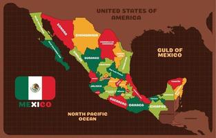 Mexico land kaart divisie vector
