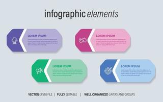 bedrijf infographic sjabloon ontwerp met getallen 4 opties of stappen. vector