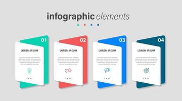 bedrijf infographic elementen sjabloon ontwerp met pictogrammen en 4 opties of stappen. vector illustratie.