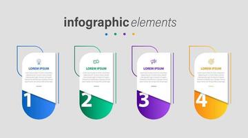 bedrijf infographic elementen sjabloon ontwerp met pictogrammen en 4 opties of stappen. vector illustratie.