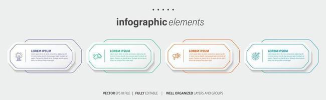 vector infographic vlak sjabloon cirkels voor vier label, diagram, grafiek, presentatie. bedrijf concept met 4 opties. voor inhoud, stroomschema, stappen, tijdlijn, werkstroom, marketing. eps10