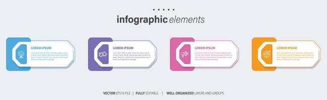 bedrijf infographic element met 4 opties, stappen, aantal vector sjabloon ontwerp