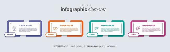 presentatie zakelijke infographic sjabloon met 4 opties. vectorillustratie. vector