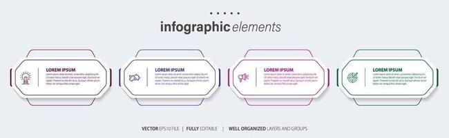 bedrijf infographic element met 4 opties, stappen, aantal vector sjabloon ontwerp