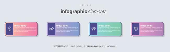 presentatie zakelijke infographic sjabloon met 4 opties. vectorillustratie. vector