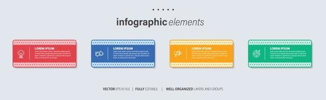 bedrijf infographic sjabloon ontwerp met getallen 4 opties of stappen. vector