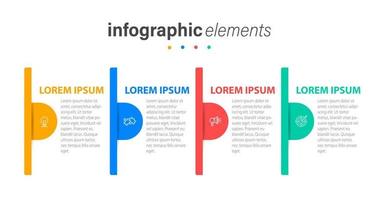 bedrijf infographic elementen sjabloon ontwerp met pictogrammen en 4 opties of stappen. vector illustratie.