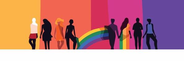 lgbt trots dag en maand regenboog achtergrond vector