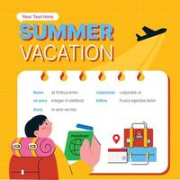 mensen genieten van zomer. overzee reis, backpacken. zomer vakantie evenement afzet banier sjabloon. vector