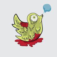 vogel zombie illustratie vector