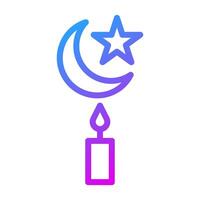 kaars icoon helling Purper kleur Ramadan symbool perfect. vector