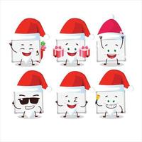 de kerstman claus emoticons met whiteboard tekenfilm karakter vector