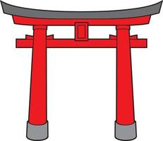 Japans torii poort kleur. vector illustratie.