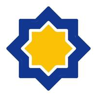 decoratie icoon solide blauw geel kleur Ramadan symbool perfect. vector