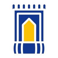 tapijt icoon solide blauw geel kleur Ramadan symbool perfect. vector