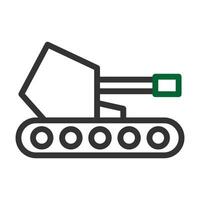 tank icoon duokleur grijs groen kleur leger symbool perfect. vector