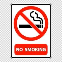 niet roken teken label op transparante achtergrond vector