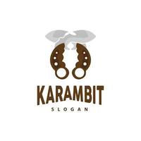 kerambit logo, Indonesië vechten wapen vector, Ninja vechten gereedschap gemakkelijk ontwerp, sjabloon illustratie symbool icoon vector