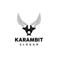 kerambit logo, Indonesië vechten wapen vector, Ninja vechten gereedschap gemakkelijk ontwerp, sjabloon illustratie symbool icoon vector