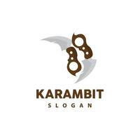 kerambit logo, Indonesië vechten wapen vector, Ninja vechten gereedschap gemakkelijk ontwerp, sjabloon illustratie symbool icoon vector