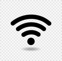 wifi-pictogram, draadloos internet isoleren op transparante achtergrond, vectorillustratie vector