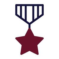 medaille icoon duotoon kastanjebruin marine kleur leger symbool perfect. vector