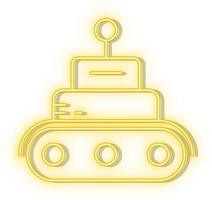 retro stijl geel neon vector icoon communicatie, digitaal, robot, spreken geel neon icoon.
