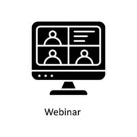 webinar vector solide pictogrammen. gemakkelijk voorraad illustratie voorraad