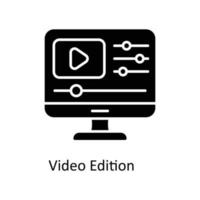 video editie vector solide pictogrammen. gemakkelijk voorraad illustratie voorraad