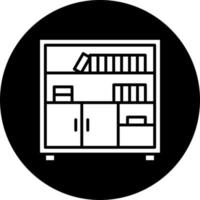 bibliotheek schappen vector icoon stijl