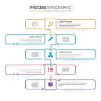 tijdlijn infographics sjabloon. mijlpaal of procesdiagram concept. vector