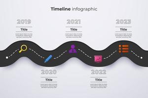 tijdlijn infographics sjabloon. mijlpaal of procesdiagram concept. vector