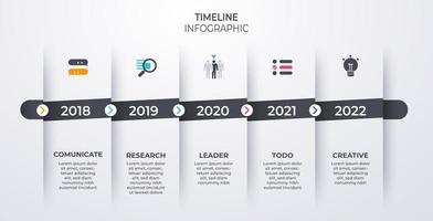 tijdlijn infographics sjabloon. mijlpaal of procesdiagram concept. vector