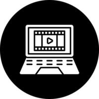 film Aan laptop vector icoon stijl