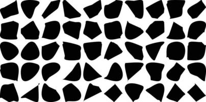 hand- getrokken biologisch vormen vloeistof en vloeistof vorm zwart symbool reeks 50 vector