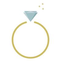 diamant verloving ring kenteken. vector illustratie