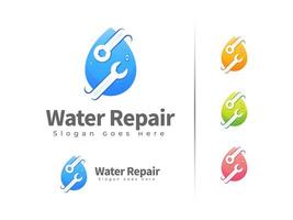 water reparatie logo ontwerpsjabloon vector