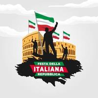 vectorillustratie van festa della repubblica italiana poster vector