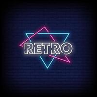 retro neonreclame stijl tekst vector