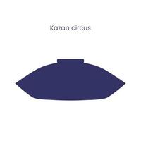 herkenbaar voorwerp in de Kazan stad, de circus in de het formulier van een ufo. Tatarstan, Rusland. vector silhouet.