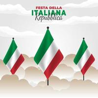 republiek dag van italië poster vector