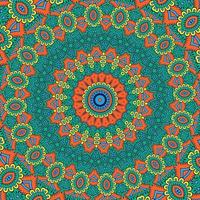 een kleurrijk mandala met een patroon van oranje en blauw vector