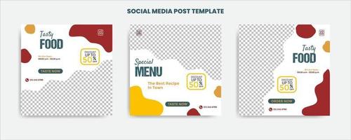 voedsel menu banner sociale media plaatsen. vector